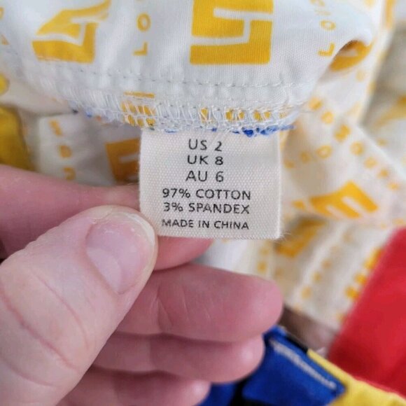 Loudmouth Capri Pants Womens Sz 2 Bold Multi Colorblock AOP Artsy Golf Golfing - Picture 10 of 11